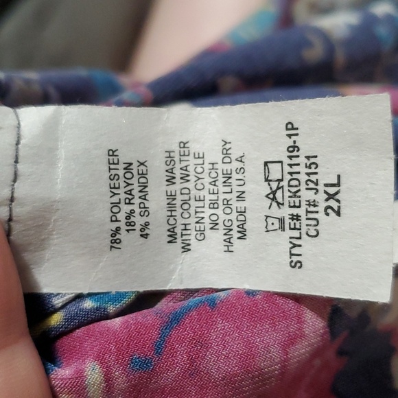 NWOT Egs by éloges Charcoal Polka-dot Floral Trim Shift Dress Size 2XL - Picture 9 of 10